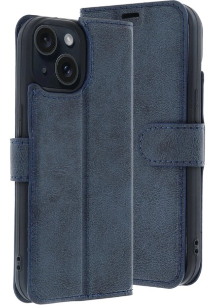 Apple iPhone 15 Trend S Plus Kapaklı Kılıf - Lacivert fırsatları