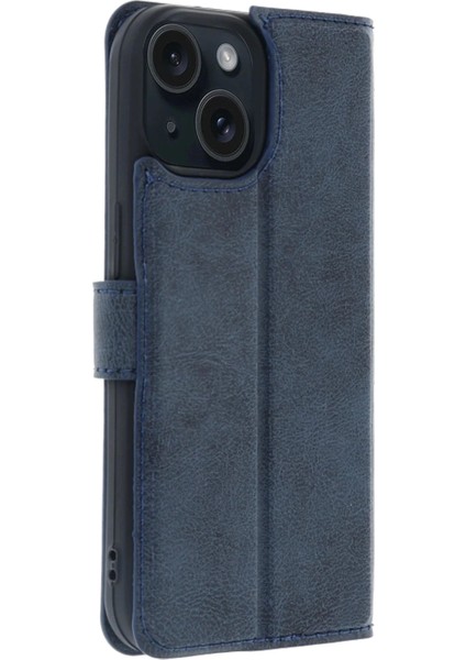 Apple iPhone 15 Trend S Plus Kapaklı Kılıf - Lacivert indirimleri