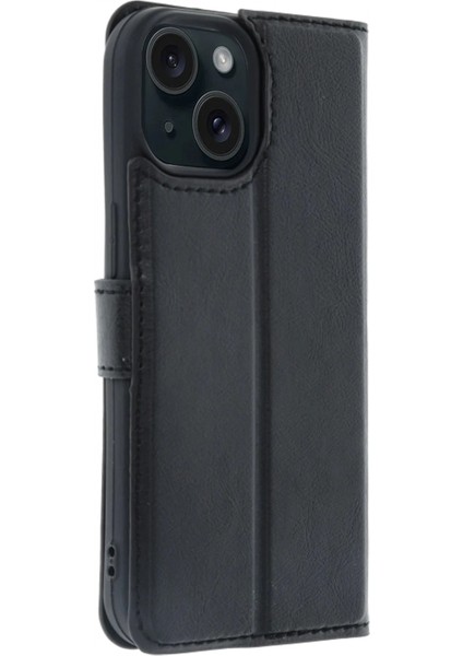 Apple iPhone 15 Trend S Plus Kapaklı Kılıf - Siyah indirimleri