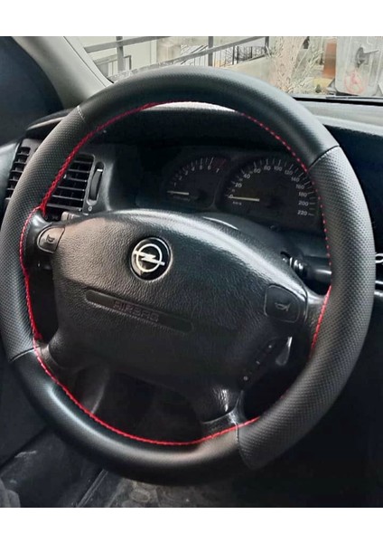Dikişli Direksiyon Kılıfı Noktalı Deri Minikare Karbon Deri Kırmızı Dikişli Opel Vectra B Kasa fiyatları