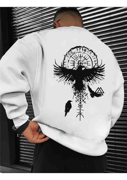Kartal Baskılı Özel Tasarım Oversize Sweatshirt