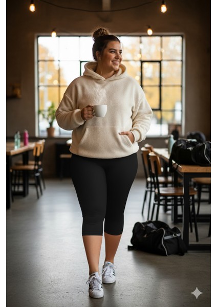 Kadın Büyük Beden Likralı Kapri Tayt ( 3XL - 4XL - 5XL ) fiyatları
