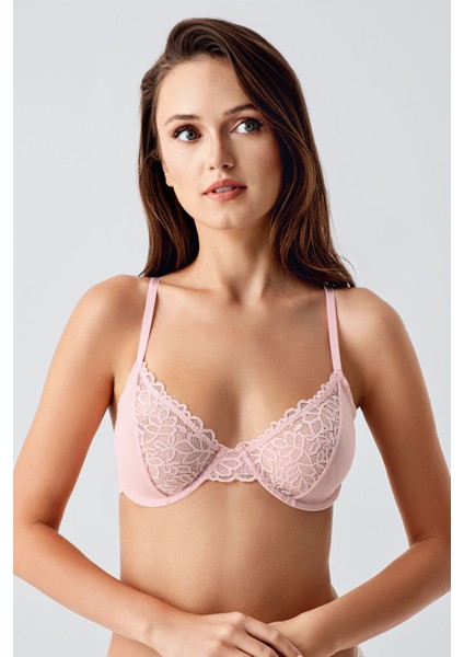 Kadın Desteksiz B Cup Dantelli Sütyen , 338410