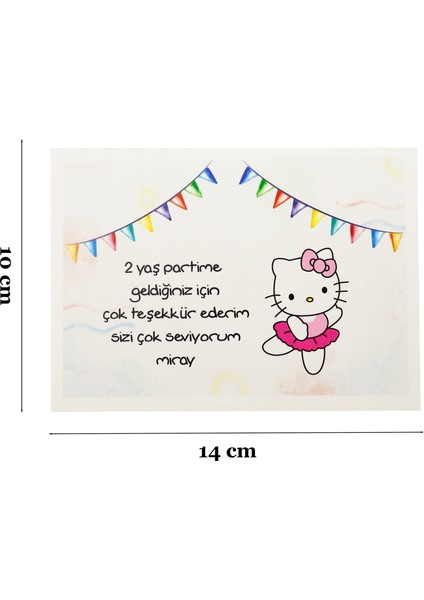10X14 cm Hello Kitty Temalı Kişiselleştirilebilir 10 Adet Doğum Günü Tebrik Kartı fiyatları
