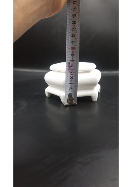 Altıgen Mücevherlik – Boyamaya Hazır Çini Bisküvi Takı Kutusu | 6 cm Kenar, 7 cm Yükseklik modelleri