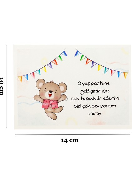 10X14 cm Sevimli Ayıcık Temalı Kişiselleştirilebilir 10 Adet Doğum Günü Tebrik Kartı fiyatları