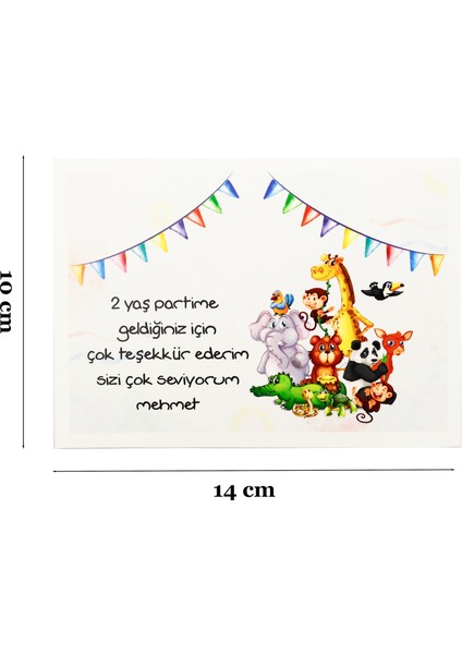 10X14 cm Safari Temalı Kişiselleştirilebilir 10 Adet Doğum Günü Tebrik Kartı fiyatları