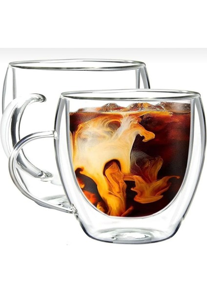 2 Adet Çift Camlı Çift Cidarlı Borosilikat Kahve Kupası 250 ml fiyatları