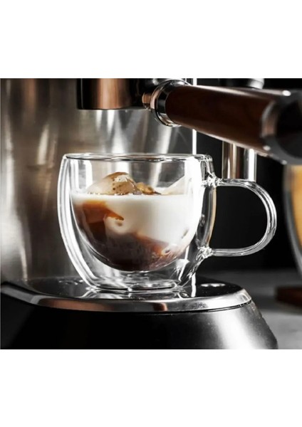 2 Adet Çift Camlı Çift Cidarlı Borosilikat Kahve Kupası 250 ml modelleri