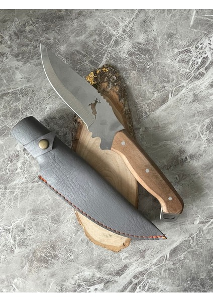 Geyik Desenli El Yapımı Kamp ve Av Bıçağı – 28 cm fiyatları