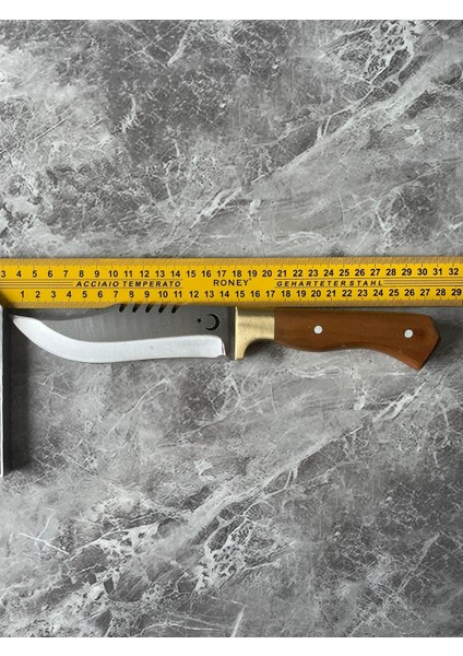 Atak Ayyıldız Desenli Kamp ve Av Bıçağı | Pirinç Balçaklı, Ceviz Kabzeli – 27,5 cm indirimleri