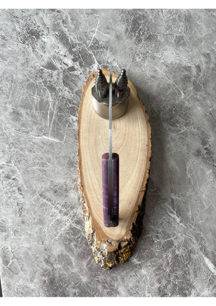 Epoksi Kamp Çakısı – 8 cm Namlu – Sırttan Kilitli – Kılıf Dahil – El Yapımı modelleri