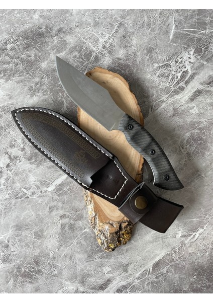 Siyah Kabzeli El Yapımı Kılıflı Kompakt Kamp ve Av Bıçağı – 24 cm fiyatları