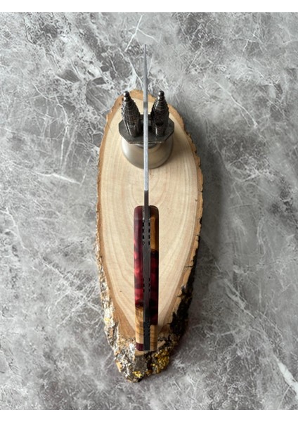 Kurt Gravürlü Hibrit Bordo Epoksi Kabzeli Kamp Çakısı – 20,5 cm modelleri