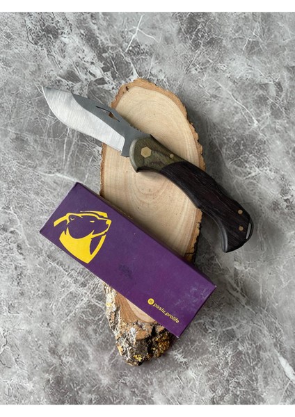 Hibrit Venge-Yeşil Ahşap Kabzeli Kamp Çakısı – 8,5 cm Namlu – Sırttan Kilitli fiyatları