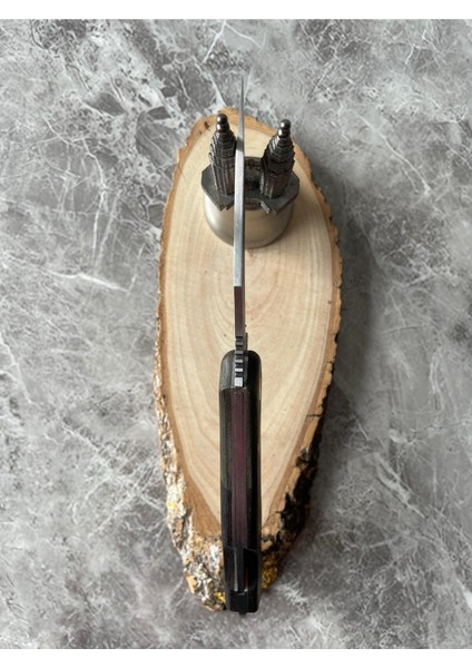 Hibrit Venge-Yeşil Ahşap Kabzeli Kamp Çakısı – 8,5 cm Namlu – Sırttan Kilitli modelleri