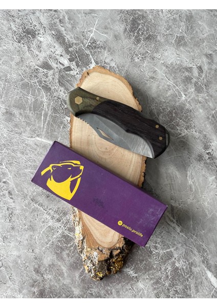 Hibrit Venge-Yeşil Ahşap Kabzeli Kamp Çakısı – 8,5 cm Namlu – Sırttan Kilitli fırsatları