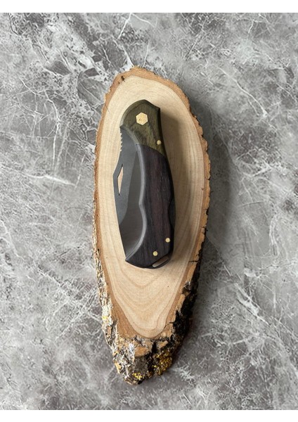 Hibrit Venge-Yeşil Ahşap Kabzeli Kamp Çakısı – 8,5 cm Namlu – Sırttan Kilitli indirimleri