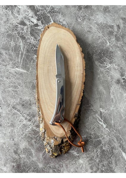 Hibrit Venge-Yeşil Ahşap Kabzeli Kamp Çakısı – 8,5 cm Namlu – Sırttan Kilitli