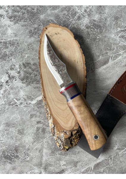 Gravürlü Ceviz Kamp Bıçağ 22,5 cm