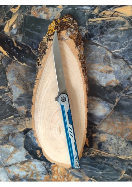 Beyefendi Çakı – 21 cm Mavi-Gümüş Metal Kabze
