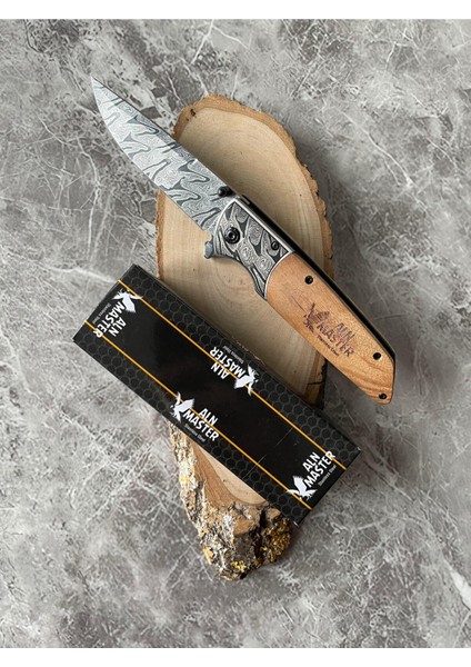 Alnmaster Damascus Kamp Çakısı – Işlemeli Balçak, Akağaç Kabze, Klipsli, Hediyelik & Outdoor fiyatları