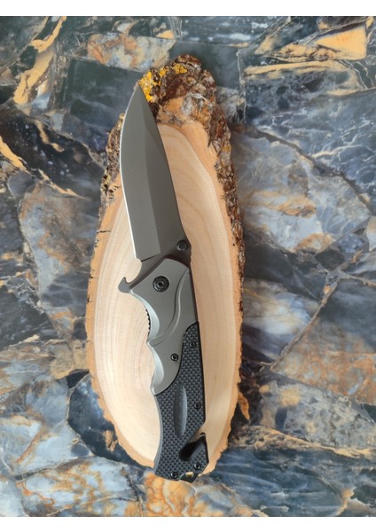 Antrasit Metal Kabzeli Çakı – 21,5 cm