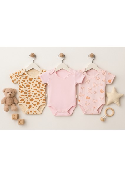 Bebek Body 3'lü Set %100 Pamuk Günlük Kullanım