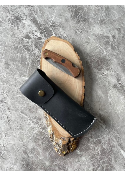 Mini Kamp Çakısı – Ceviz Kabze – 5,5 cm Namlu – Sırttan Kilitli – Kılıflı fırsatları