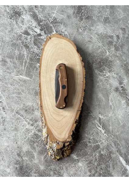 Mini Kamp Çakısı – Ceviz Kabze – 5,5 cm Namlu – Sırttan Kilitli – Kılıflı indirimleri