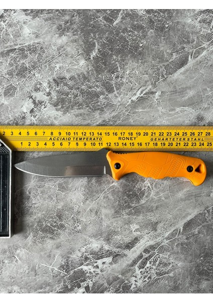 Kompakt Turuncu Kabzeli El Yapımı Kılıflı Kamp ve Av Bıçağı – 24 cm indirimleri