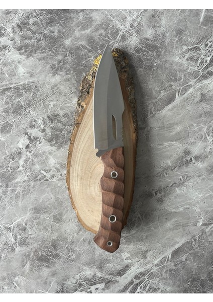 4116 Çelik Kamp ve Av Bıçağı | Dramer Gül Ağacı Kabzeli – 26 cm