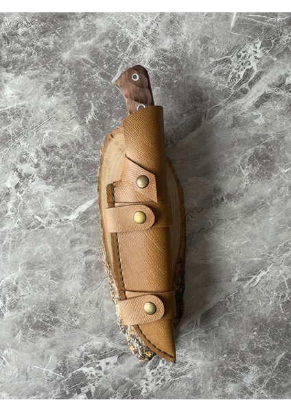 4116 Çelik Kamp ve Av Bıçağı | Dramer Gül Ağacı Kabzeli – 26 cm