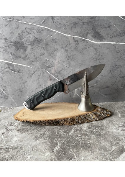 Pati Desenli El Yapımı Siyah Kabzeli Kılıflı Kamp ve Av Bıçağı – 21,5 cm fırsatları