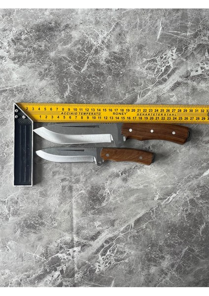 Ceviz Kabze Babalı Oğullu Kamp Bıçağı – Kılıflı Çift Set, Koleksiyonluk & outdoor indirimleri