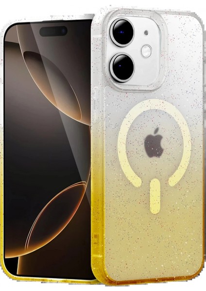 Apple iPhone 12 Pummel Shiny Magsafe Kapak - Gold