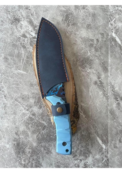 Kurt Kaplama Çelik Kamp Bıçağı – Mavi Kompakt Kabze, Özel Kılıflı, 27,5 cm indirimleri
