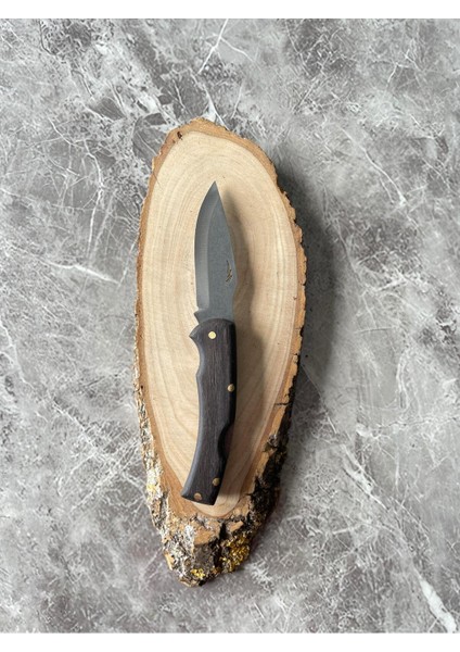 Şimşek Desenli Kamp Çakısı – Venge Kabze – 6,5 cm Namlu – Sırttan Kilitli – Kılıflı