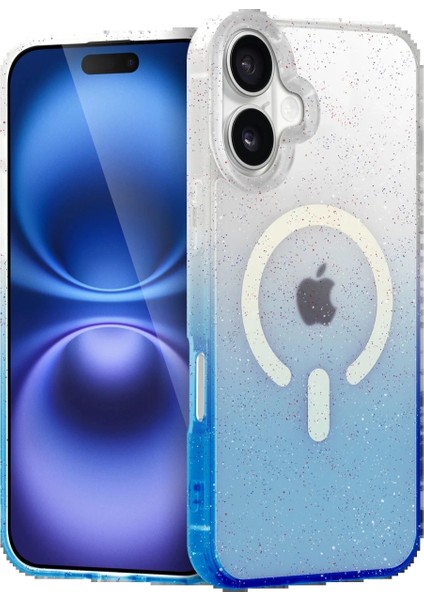 Apple iPhone 16 Pummel Shiny Magsafe Kapak - Mavi