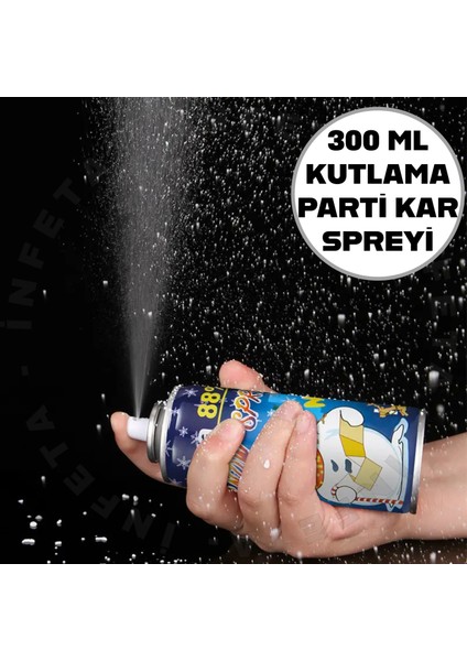 Büyük Boy Eriyen Kar Spreyi 300ML Leke Yapmaz Düğün Kına Parti Köpüğü
