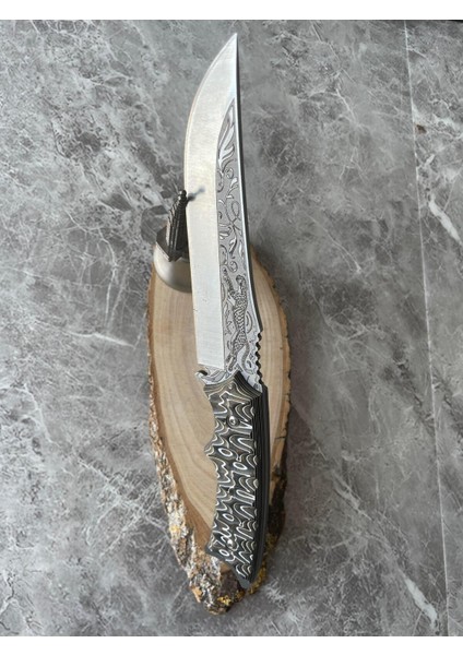 Pars Gravürlü Çelik Kamp & Av Bıçağı – Dramer Verzalit Kahverengi Kabze, Özel Kılıflı, 27 cm fırsatları