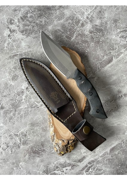 Siyah Kompakt Kabzeli El Yapımı Kılıflı Kamp ve Av Bıçağı – 23,5 cm fiyatları