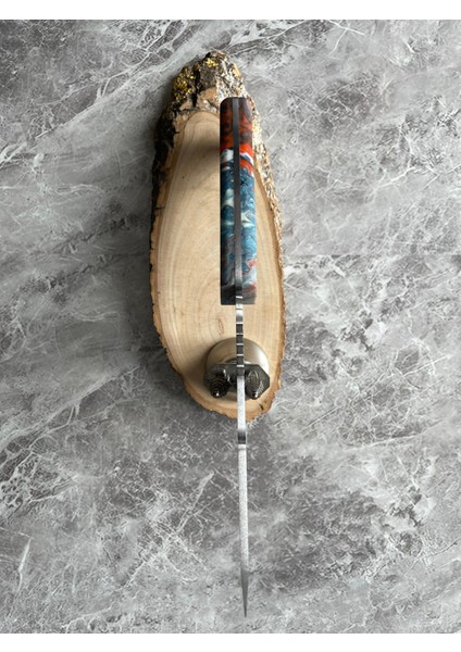 4116 Çelik Çok Renkli Epoksi Kabzeli El Yapımı Kılıflı Kamp ve Av Bıçağı – 27 cm modelleri