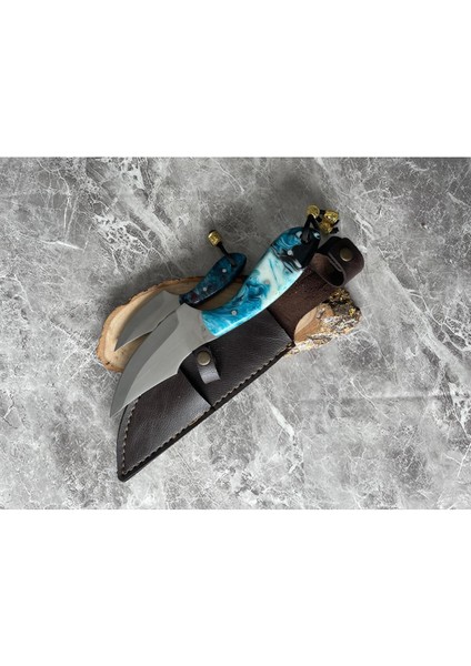 Epoksi Mavi-Siyah Babalı Oğullu Kamp Bıçağı – Kılıflı, 2’li Set, Hediyelik & Outdoor fiyatları