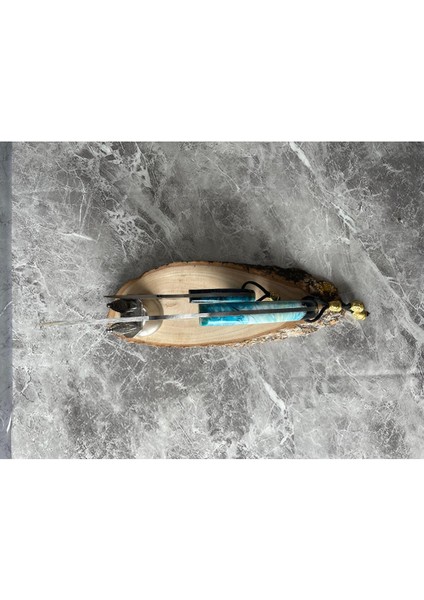 Epoksi Mavi-Siyah Babalı Oğullu Kamp Bıçağı – Kılıflı, 2’li Set, Hediyelik & Outdoor modelleri