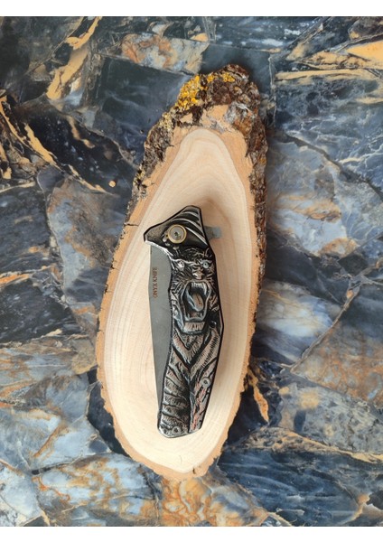 Onyx Çakı – Aslan Motifli Gümüş, Içten Kilitli, Kemer Klipsli, 21,5 cm fiyatları