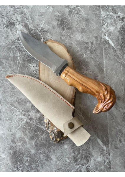 Oyma Kartal Başlıklı Ceviz Kabzeli Kamp ve Av Bıçağı – Özel Vaketa Kılıflı, 29 cm fiyatları