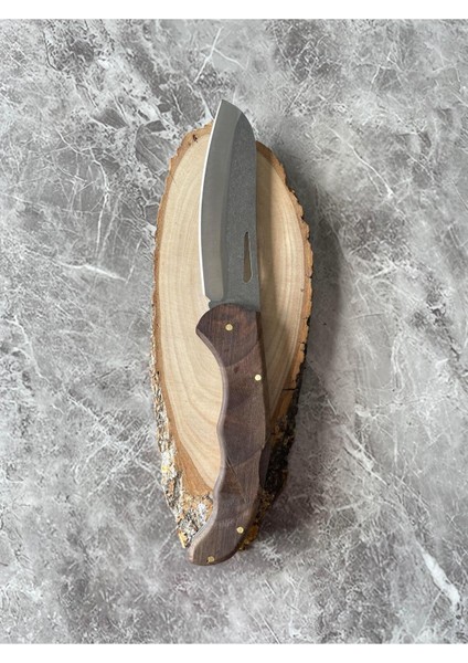 Çoban Tipi Ceviz Kabzeli Kamp Çakısı – 11 cm Namlu – Sırttan Kilitli El Yapımı
