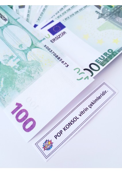 300 Adet 100 Euro Geçersiz Yazılı Para Düğün Nikah Film Parti Şaka Malzemesi