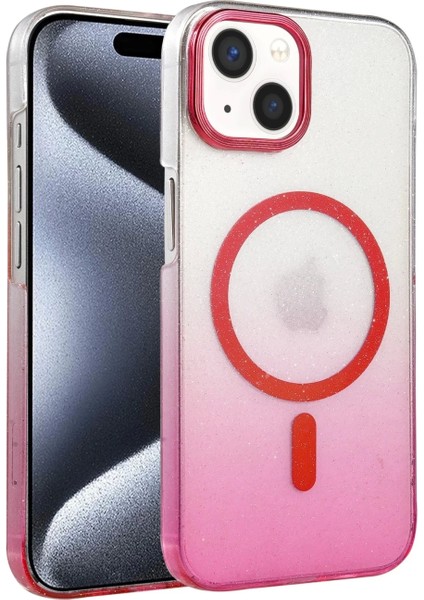 Apple iPhone 15 Plus Glossy Magsafe Kapak - Pembe